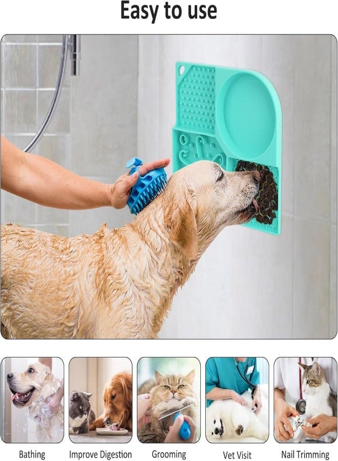 KPS Silicone Pet Food Tray | with Water Bowl & Lick Pad & Licking Mat | Feeding Tray with Suction Cup | for Home/Outdoor/Garden | Pet Feeding/Watering Care Supplies (Pack of 1,Multicolor) - Image 3